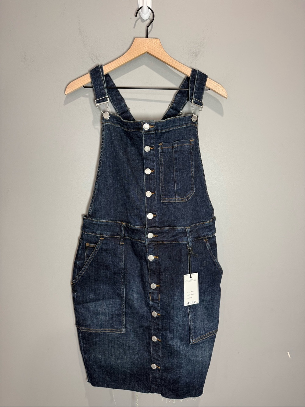 Judy Blue JB2810 Denim Overall Dress Dark Wash 1XL NWT Button Front
